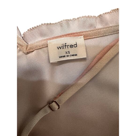 Aritzia Wilfred Satin Watercolor Tie-Dye Ruffle V-Neck Slip Cami Soft Girl, XS - Picture 3 of 8